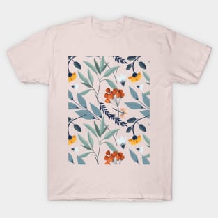 Elegant Hand drawn Leaves Pattern T-Shirt